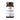 Amber glass supplement bottle with black cap and white label